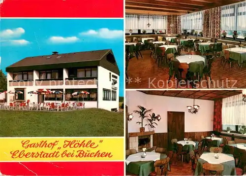 AK / Ansichtskarte Eberstadt_Baden Gasthof Hoehle Gastraum Terrasse Eberstadt_Baden