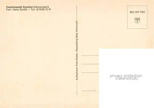 AK / Ansichtskarte Dobel_Schwarzwald Forellenzucht Eyachtal Dobel Schwarzwald