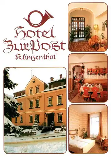 AK / Ansichtskarte Klingenthal_Vogtland Hotel zur Post Restaurant Fremdenzimmer Klingenthal_Vogtland