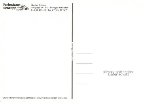 AK / Ansichtskarte Birkendorf Ferienhaus Schropp Landschaftspanorama Schwarzwald Birkendorf