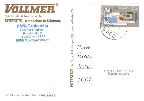 AK / Ansichtskarte Schwaikheim Tonbachmuehle Vollmer Architektur in Miniatur Schwaikheim