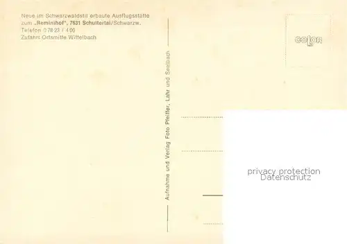 AK / Ansichtskarte Schuttertal Ausflugsgaststaette zum Reminihof Schuttertal