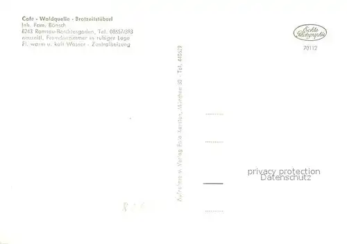 AK / Ansichtskarte Ramsau_Berchtesgaden Cafe Waldmuehle Brotzeitstueberl Waldquelle Terrasse Ramsau Berchtesgaden