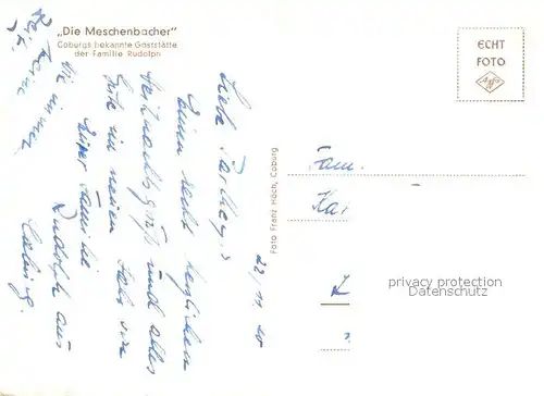 AK / Ansichtskarte Coburg Gaststaette Die Meschenbacher Restaurant Coburg