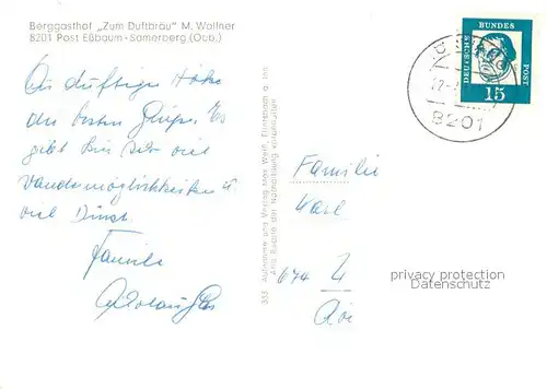 AK / Ansichtskarte Essbaum_Evenhausen_Oberbayern Berggasthof Zum Duftbraeu Essbaum_Evenhausen