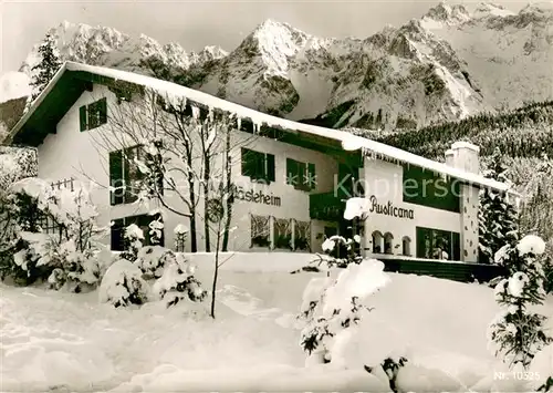AK / Ansichtskarte Klais Gaesteheim Rusticana im Winter Alpen Huber Karte Nr 10325 Klais