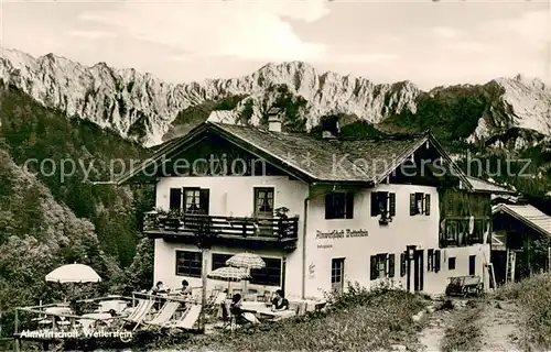 AK / Ansichtskarte Garmisch Partenkirchen Almwirtschaft Wetterstein Ausflugsziel ueber der Partnachklamm Alpen Garmisch Partenkirchen