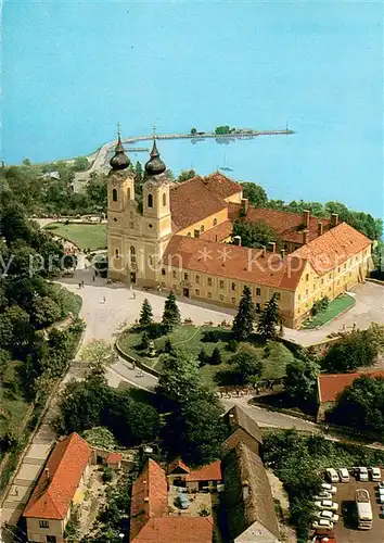 AK / Ansichtskarte Tihany Abteikirche XVIII. Jhdt. Fliegeraufnahme Tihany
