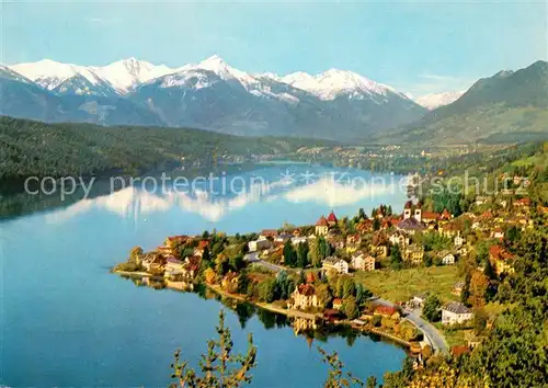 AK / Ansichtskarte Millstatt_Millstaettersee mit Kreuzeckgruppe Ostalpen Millstatt_Millstaettersee