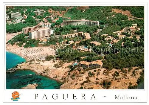 AK / Ansichtskarte Paguera_Mallorca_Islas_Baleares Hotels Ferienanlagen Strand Fliegeraufnahme Paguera_Mallorca