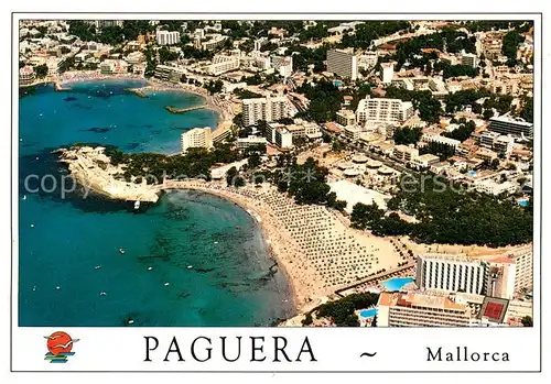 AK / Ansichtskarte Paguera_Mallorca_Islas_Baleares Hotels Ferienanlagen Strand Fliegeraufnahme Paguera_Mallorca