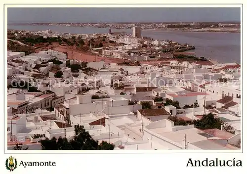 AK / Ansichtskarte Ayamonte Vista parcial al fondo Villa Real de Santo Antonio y desembocadura del Rio Guadiana Ayamonte