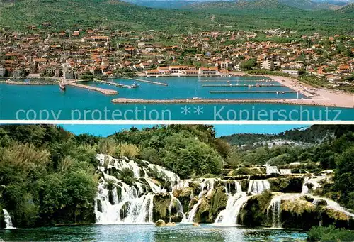 AK / Ansichtskarte Vodice Hafen Fliegeraufnahme Wasserfall Natur Vodice