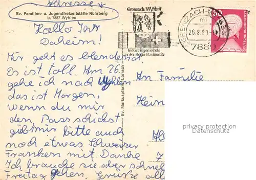 AK / Ansichtskarte Wyhlen Ev. Familien  und Jugendfreizeitstaette Ruehrberg Swimming Pool Wyhlen