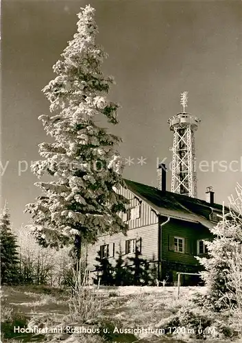 AK / Ansichtskarte Lenzkirch Hochfirst mit Rasthaus und Aussichtsturm im Winter Lenzkirch