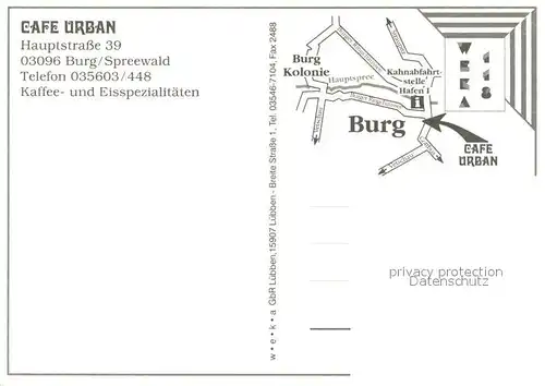 AK / Ansichtskarte Burg_Spreewald Cafe Urban Burger Trachten Burg Spreewald