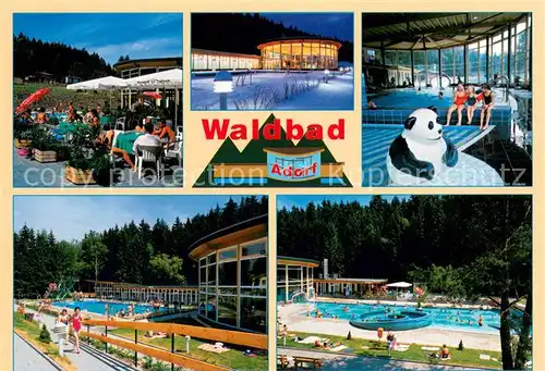 AK / Ansichtskarte Adorf_Vogtland Waldbad Freibad Hallenbad Gaststaette Terrasse Adorf_Vogtland