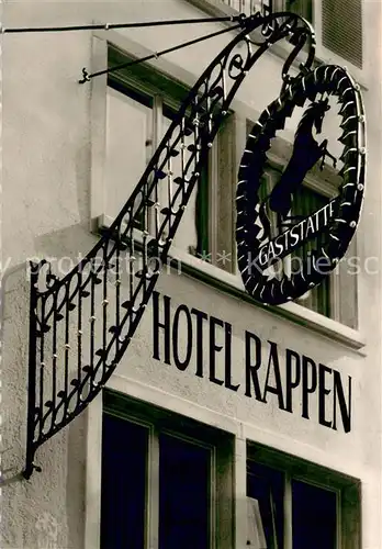 AK / Ansichtskarte Freiburg_Breisgau Hotel Rappen Gaststaette Tuerschild Freiburg Breisgau