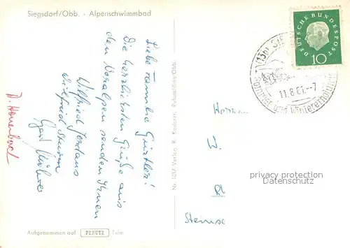 AK / Ansichtskarte Siegsdorf_Oberbayern Alpenschwimmbad Freibad Siegsdorf Oberbayern