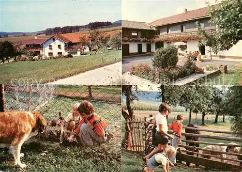 AK / Ansichtskarte Socking_Vilshofen_Niederbayern Ferien auf dem Bauernhof Hund Hasen Pony Schafe Socking_Vilshofen