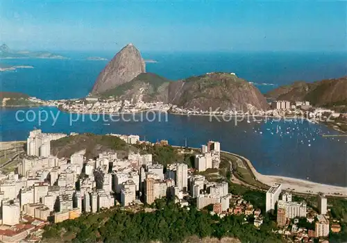 AK / Ansichtskarte Rio_de_Janeiro Sugar Loaf and Botafogo Beach aerial view Rio_de_Janeiro