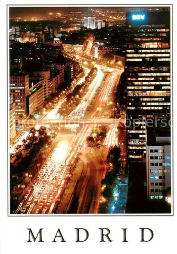 AK / Ansichtskarte Madrid_Spain Paseo de la Castellana de noche Madrid Spain