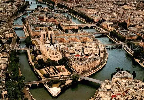 AK / Ansichtskarte Paris Ile de la Cite et de Notre Dame vue aerienne Paris