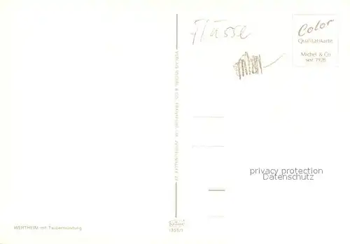 AK / Ansichtskarte Wertheim_Main Fliegeraufnahme mit Taubermuendung Wertheim Main
