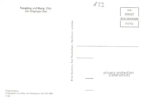 AK / Ansichtskarte Tengling und Burg mit Waginger See Fliegeraufnahme Tengling