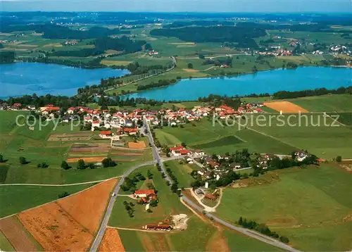 AK / Ansichtskarte Tettenhausen Fliegeraufnahme mit Waginger und Tachinger See Tettenhausen