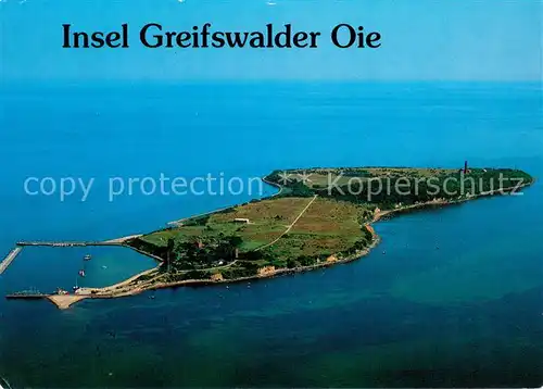 AK / Ansichtskarte Greifswalder_Oie Fliegeraufnahme mit Leuchtturm Greifswalder Oie