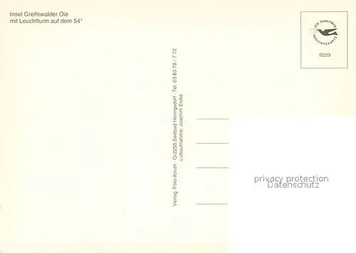 AK / Ansichtskarte Greifswalder_Oie Fliegeraufnahme mit Leuchtturm Greifswalder Oie