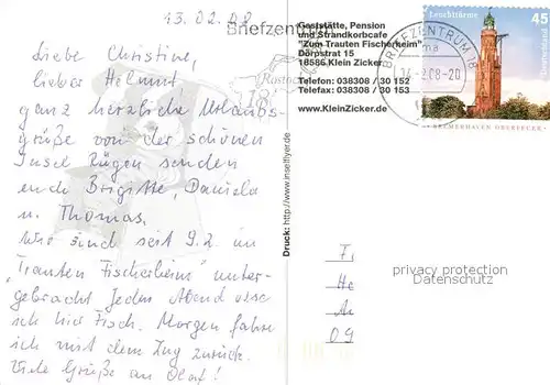 AK / Ansichtskarte Klein_Zicker Zum trauten Fischerheim Fliegeraufnahme Klein_Zicker