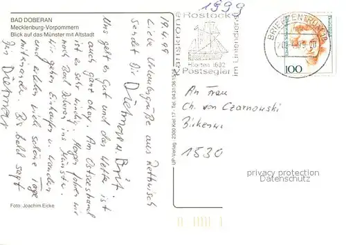 AK / Ansichtskarte Bad_Doberan Fliegeraufnahme mit Muenster und Altstadt Bad_Doberan