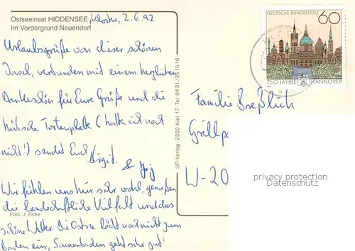 AK / Ansichtskarte Neuendorf_Hiddensee Fliegeraufnahme Neuendorf Hiddensee