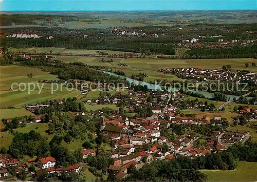 AK / Ansichtskarte Kraiburg_Inn Fliegeraufnahme mit Waldkraiburg Kraiburg Inn