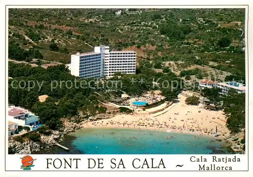 AK / Ansichtskarte Font_de_Sa_Cala Bucht Strand Hotels Fliegeraufnahme 