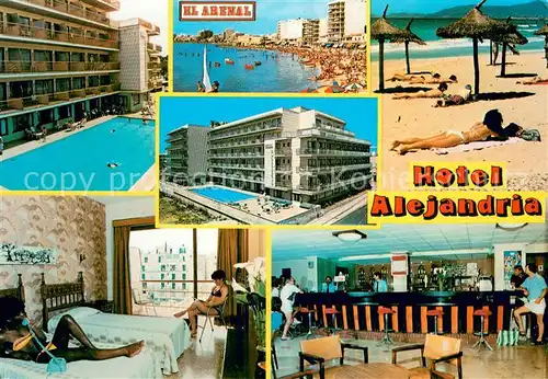 AK / Ansichtskarte El_Arenal_Mallorca Hotel Alejandria Restaurant Bar Swimming Pool Strand El_Arenal_Mallorca