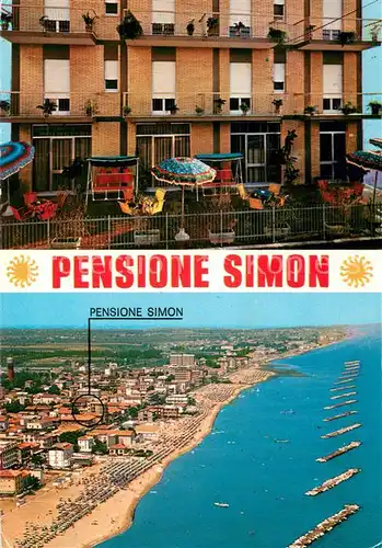 AK / Ansichtskarte Torre_Pedrera Pensione Simon Kuestenort Strand Fliegeraufnahme Torre Pedrera