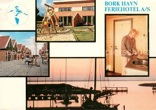AK / Ansichtskarte Bork_Havn Ferienhotel Ortspartie Hafen Bork_Havn
