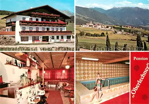 AK / Ansichtskarte Meransen Pension Oberlechner Gastraum Hallenbad Landschaftspanorama Alpen Meransen