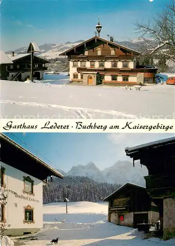 AK / Ansichtskarte Buchberg_Tirol Gasthaus Lederer am Kaisergebirge Winterimpressionen Buchberg Tirol