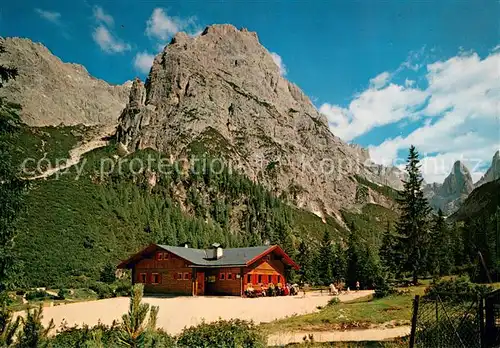 AK / Ansichtskarte Fischleinboden Talschlusshuette Elferkofel Rotwand Rifugio Fondo Valle Fiscalina Cima Undici Croda Rossa Dolomiti Fischleinboden
