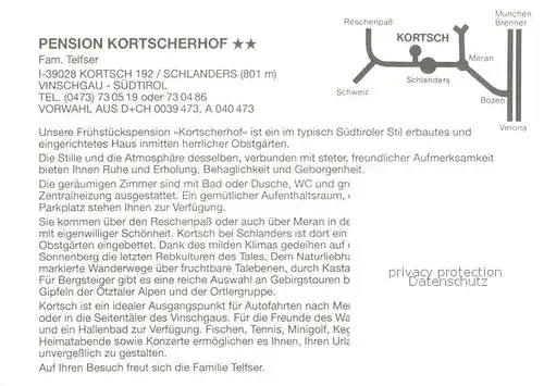 AK / Ansichtskarte Kortsch Pension Kortscherhof Gesamtansicht mit Alpenpanorama Kortsch