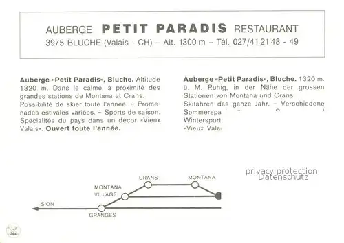 AK / Ansichtskarte Bluche_Randogne Auberge Petit Paradis Restaurant Bar Zimmer Bluche Randogne