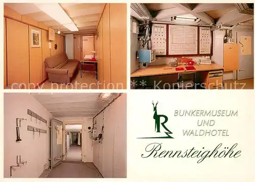 AK / Ansichtskarte Frauenwalde_Thueringen Bunkermuseum und Waldhotel Rennsteighoehe Kommandantenraum Bunkersteuerungszentrale Entgiftungsschleuse 