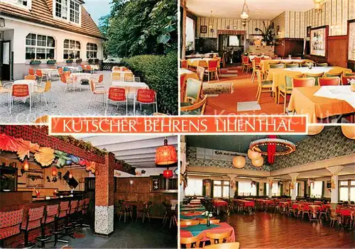 AK / Ansichtskarte Lilienthal_Bremen Kutscher Behrens Familien Lokal Gastraeume Bar Terrasse Lilienthal Bremen