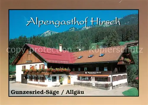 AK / Ansichtskarte Blaichach_Allgaeu Alpengasthof Hirsch Gunzesried Saege Blaichach_Allgaeu