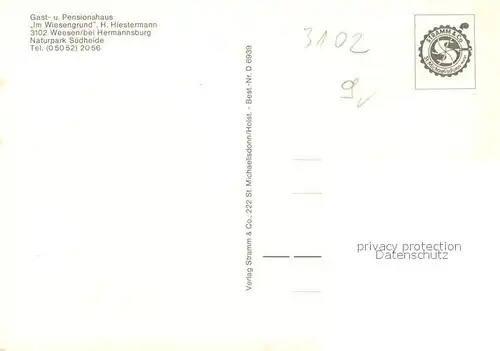 AK / Ansichtskarte Weesen_Hermannsburg Gast und Pensionshaus Im Wiesengrund Gaststube Weesen Hermannsburg
