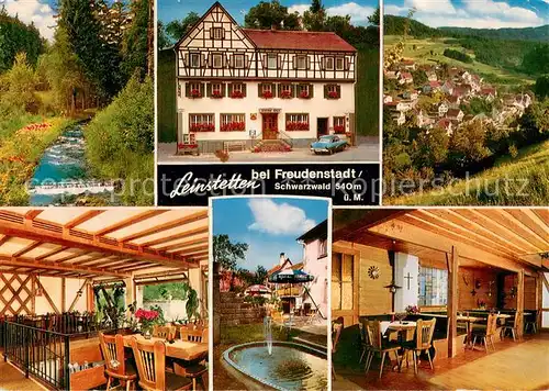 AK / Ansichtskarte Leinstetten Gasthaus Pension zum Adler Gastraeume Brunnen Panorama Leinstetten